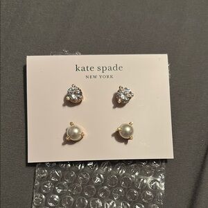 Kate Spade Gold and Pearl Stud Earrings